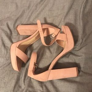 Pink chunky heels